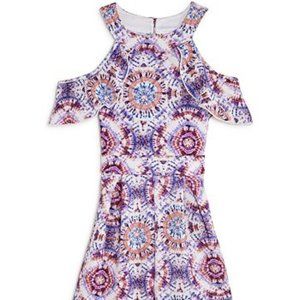 EUC Worn 1x Aqua Girls Cold Shoulder Romper - SZE L